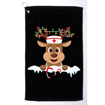 Christmas Nurse Love NICU RN ER Santa Reindeer Nurse Hat Elf Platinum Collection Golf Towel