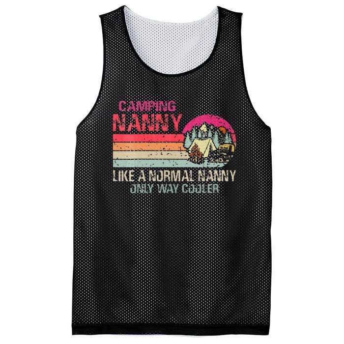 Camping Nanny Like A Normal Nanny Only Way Cooler Mesh Reversible Basketball Jersey Tank