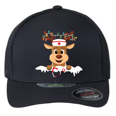 Christmas Nurse Love Nicu Rn Er Santa Reindeer Nurse Hat Elf Flexfit Unipanel Trucker Cap