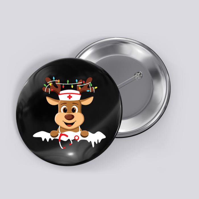 Christmas Nurse Love Nicu Rn Er Santa Reindeer Nurse Hat Elf Button