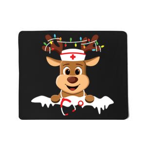 Christmas Nurse Love Nicu Rn Er Santa Reindeer Nurse Hat Elf Mousepad