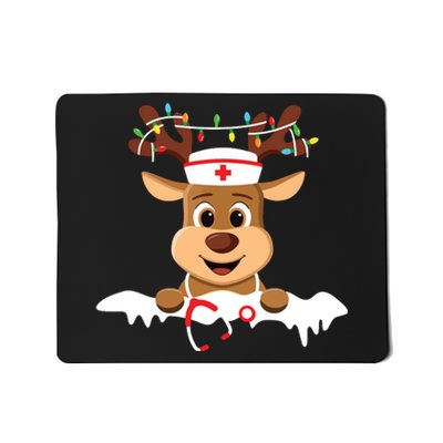 Christmas Nurse Love Nicu Rn Er Santa Reindeer Nurse Hat Elf Mousepad