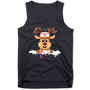 Christmas Nurse Love Nicu Rn Er Santa Reindeer Nurse Hat Elf Tank Top