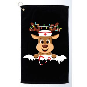 Christmas Nurse Love Nicu Rn Er Santa Reindeer Nurse Hat Elf Platinum Collection Golf Towel