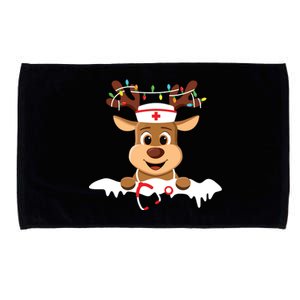 Christmas Nurse Love Nicu Rn Er Santa Reindeer Nurse Hat Elf Microfiber Hand Towel