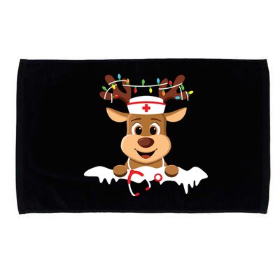 Christmas Nurse Love Nicu Rn Er Santa Reindeer Nurse Hat Elf Microfiber Hand Towel