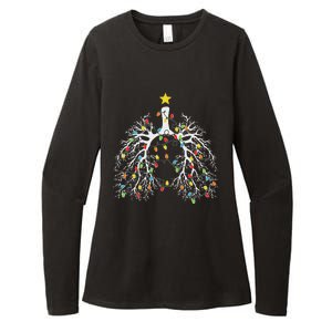 Christmas Nurse Lung Xmas Lights Funny Pulmonologist Xmas Womens CVC Long Sleeve Shirt