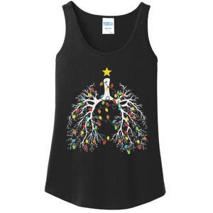 Christmas Nurse Lung Xmas Lights Funny Pulmonologist Xmas Ladies Essential Tank