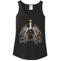 Christmas Nurse Lung Xmas Lights Funny Pulmonologist Xmas Ladies Essential Tank