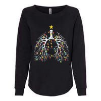 Christmas Nurse Lung Xmas Lights Funny Pulmonologist Xmas Womens California Wash Sweatshirt