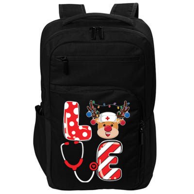 Christmas Nurse Love Nicu Rn Er Santa Reindeer Nurse Xmas Gift Impact Tech Backpack