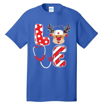 Christmas Nurse Love Nicu Rn Er Santa Reindeer Nurse Xmas Gift Tall T-Shirt