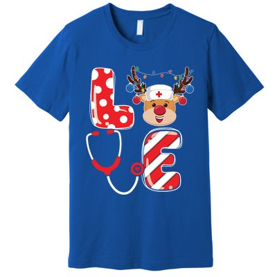 Christmas Nurse Love Nicu Rn Er Santa Reindeer Nurse Xmas Gift Premium T-Shirt