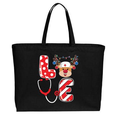 Christmas Nurse Love Nicu Rn Er Santa Reindeer Nurse Xmas Gift Cotton Canvas Jumbo Tote