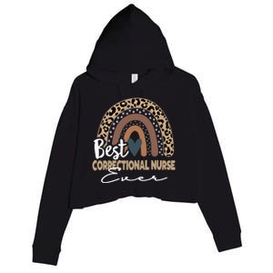 Correctional Nurse Leopard Rainbow Corrections Nurse Gift Crop Fleece Hoodie