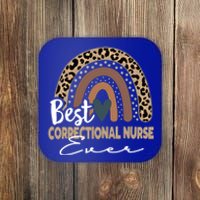 Correctional Nurse Leopard Rainbow Corrections Nurse Gift Coaster