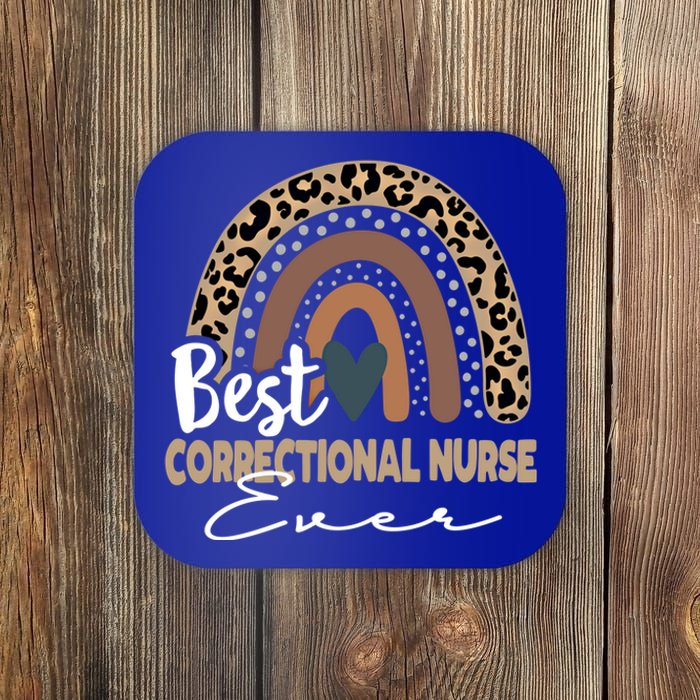 Correctional Nurse Leopard Rainbow Corrections Nurse Gift Coaster