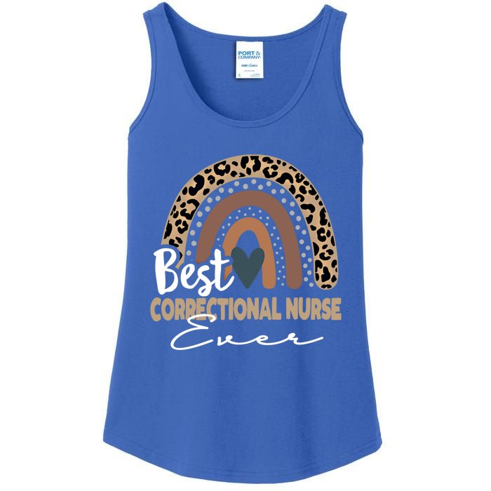 Correctional Nurse Leopard Rainbow Corrections Nurse Gift Ladies Essential Tank