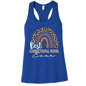 Correctional Nurse Leopard Rainbow Corrections Nurse Gift Women's Racerback Tank