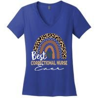 Correctional Nurse Leopard Rainbow Corrections Nurse Gift Women's V-Neck T-Shirt