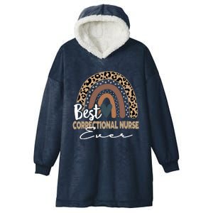 Correctional Nurse Leopard Rainbow Corrections Nurse Gift Hooded Wearable Blanket