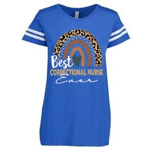 Correctional Nurse Leopard Rainbow Corrections Nurse Gift Enza Ladies Jersey Football T-Shirt