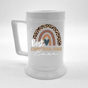 Correctional Nurse Leopard Rainbow Corrections Nurse Gift Beer Stein