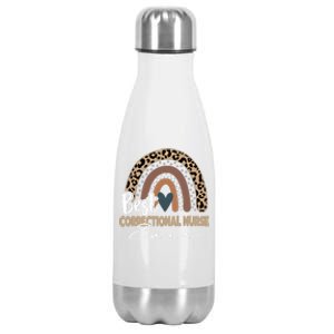 Correctional Nurse Leopard Rainbow Corrections Nurse Gift Stainless Steel Insulated Water Bottle