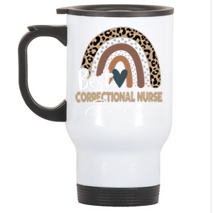 Correctional Nurse Leopard Rainbow Corrections Nurse Gift Stainless Steel Travel Mug