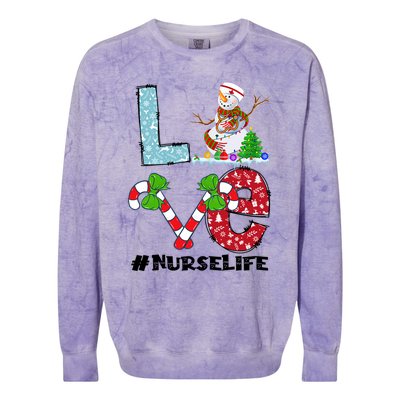 Christmas Nurse Love Nicu Rn Er Santa Snow Nurse Xmas Cool Gift Colorblast Crewneck Sweatshirt