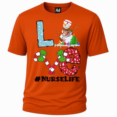 Christmas Nurse Love Nicu Rn Er Santa Snow Nurse Xmas Cool Gift Cooling Performance Crew T-Shirt