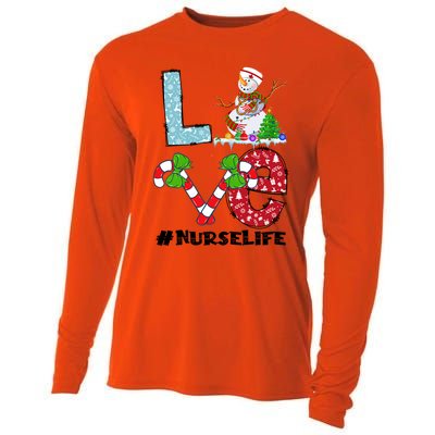 Christmas Nurse Love Nicu Rn Er Santa Snow Nurse Xmas Cool Gift Cooling Performance Long Sleeve Crew