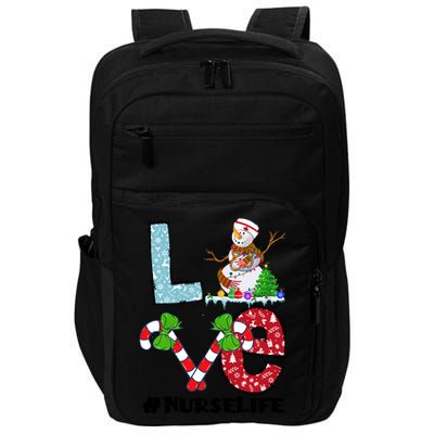 Christmas Nurse Love Nicu Rn Er Santa Snow Nurse Xmas Cool Gift Impact Tech Backpack