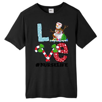 Christmas Nurse Love Nicu Rn Er Santa Snow Nurse Xmas Cool Gift Tall Fusion ChromaSoft Performance T-Shirt