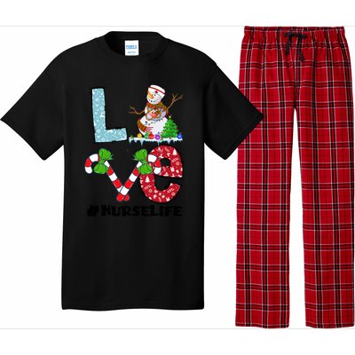 Christmas Nurse Love Nicu Rn Er Santa Snow Nurse Xmas Cool Gift Pajama Set