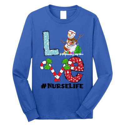 Christmas Nurse Love Nicu Rn Er Santa Snow Nurse Xmas Cool Gift Long Sleeve Shirt