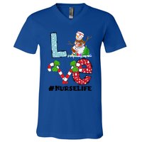 Christmas Nurse Love Nicu Rn Er Santa Snow Nurse Xmas Cool Gift V-Neck T-Shirt