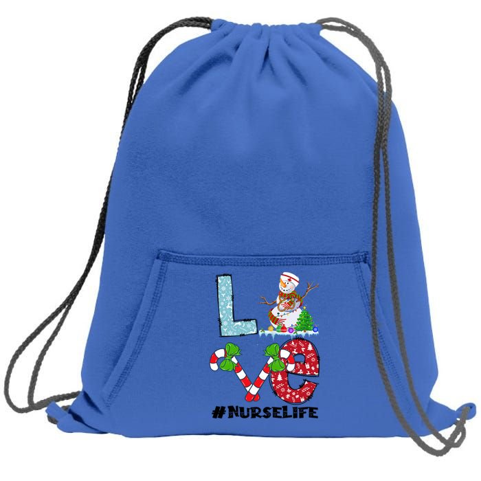 Christmas Nurse Love Nicu Rn Er Santa Snow Nurse Xmas Cool Gift Sweatshirt Cinch Pack Bag