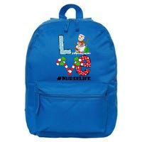 Christmas Nurse Love Nicu Rn Er Santa Snow Nurse Xmas Cool Gift 16 in Basic Backpack