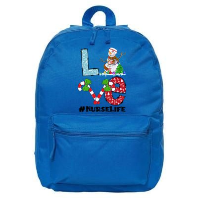 Christmas Nurse Love Nicu Rn Er Santa Snow Nurse Xmas Cool Gift 16 in Basic Backpack