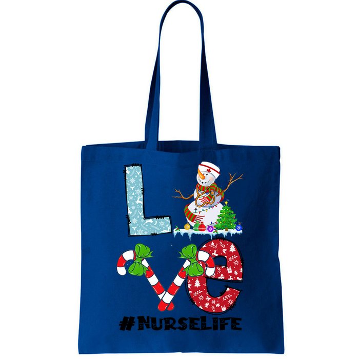 Christmas Nurse Love Nicu Rn Er Santa Snow Nurse Xmas Cool Gift Tote Bag