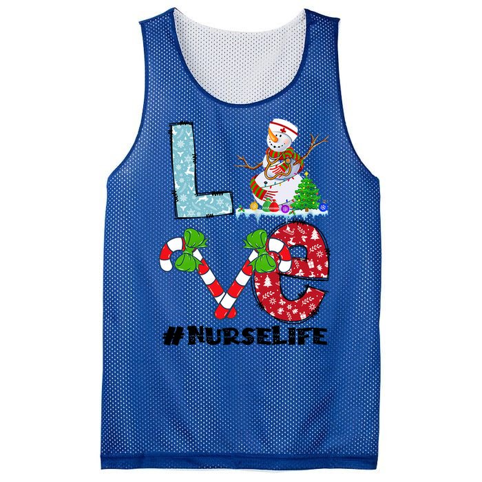 Christmas Nurse Love Nicu Rn Er Santa Snow Nurse Xmas Cool Gift Mesh Reversible Basketball Jersey Tank