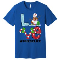 Christmas Nurse Love Nicu Rn Er Santa Snow Nurse Xmas Cool Gift Premium T-Shirt