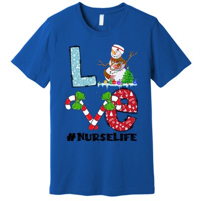 Christmas Nurse Love Nicu Rn Er Santa Snow Nurse Xmas Cool Gift Premium T-Shirt