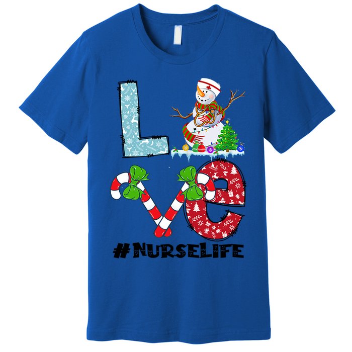 Christmas Nurse Love Nicu Rn Er Santa Snow Nurse Xmas Cool Gift Premium T-Shirt