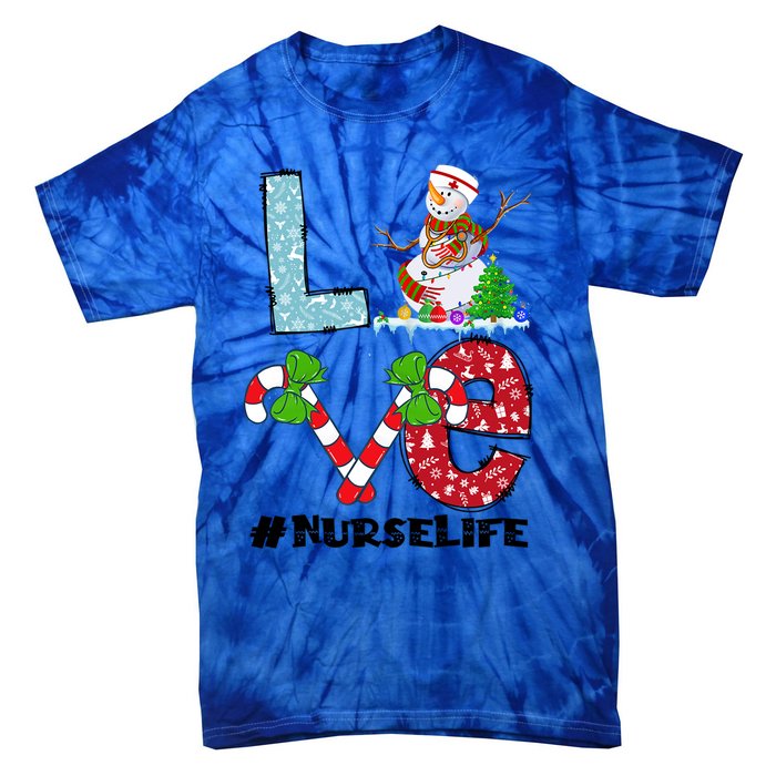 Christmas Nurse Love Nicu Rn Er Santa Snow Nurse Xmas Cool Gift Tie-Dye T-Shirt