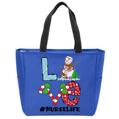 Christmas Nurse Love Nicu Rn Er Santa Snow Nurse Xmas Cool Gift Zip Tote Bag