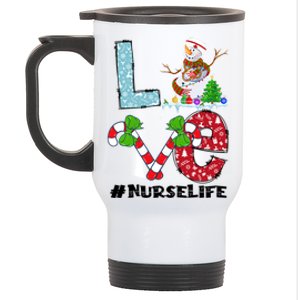 Christmas Nurse Love Nicu Rn Er Santa Snow Nurse Xmas Cool Gift Stainless Steel Travel Mug