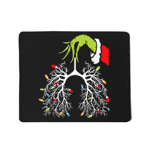 Christmas Nurse Lung Xmas Lights Funny Pulmonologist Xmas Mousepad