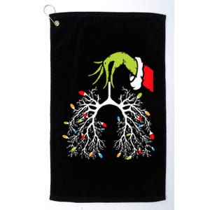 Christmas Nurse Lung Xmas Lights Funny Pulmonologist Xmas Platinum Collection Golf Towel